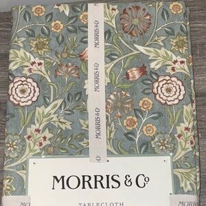 MORRIS & Co. WILHEMINA GREEN FLORAL GARDEN 100% COTTON 60x102” OBLONG NWT